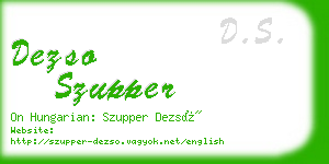 dezso szupper business card
